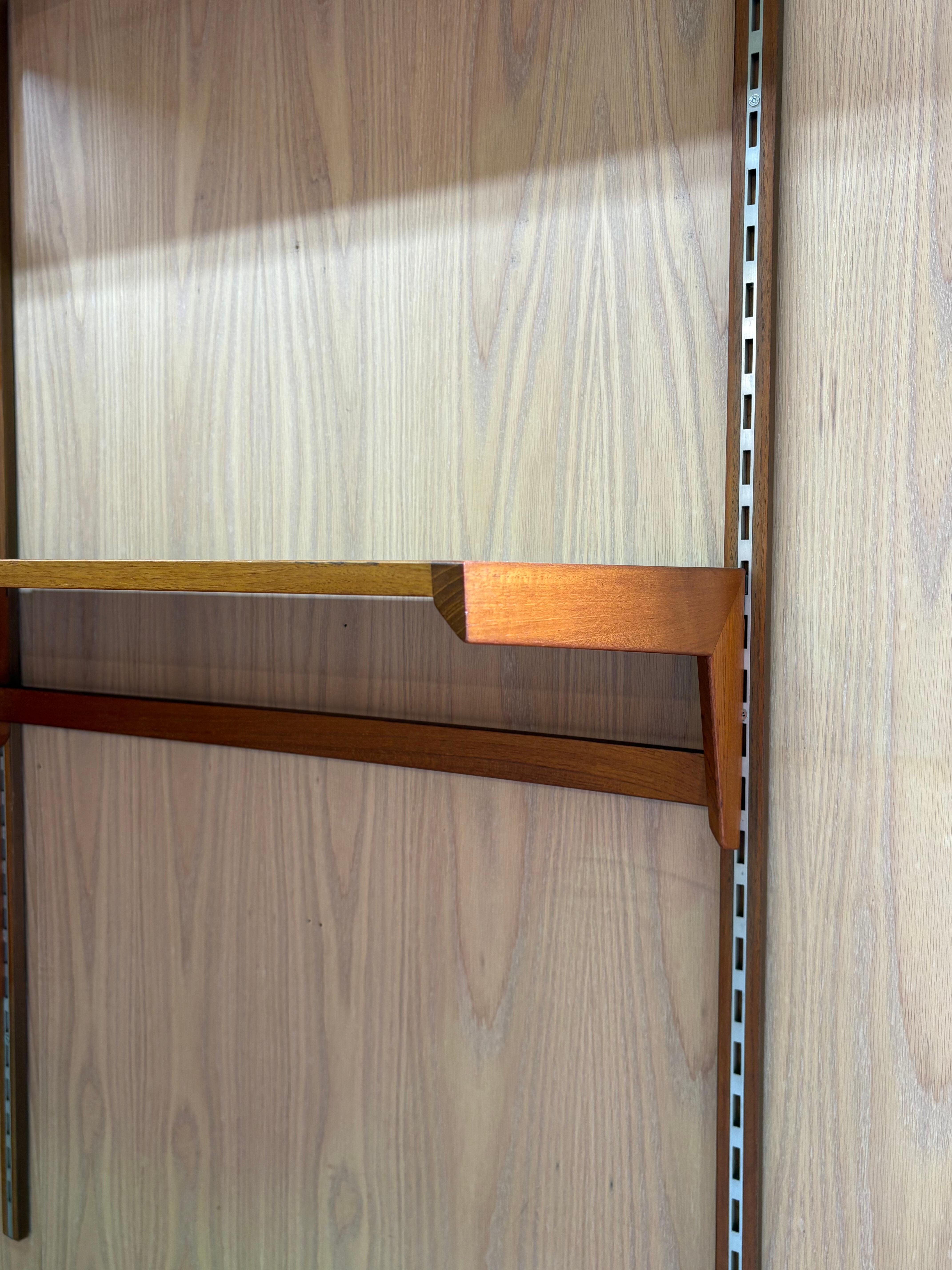 Mid-20th Century 1960s Danish Teak Modular Wall System by Kai Kristiansen for FM Møbler For Sale