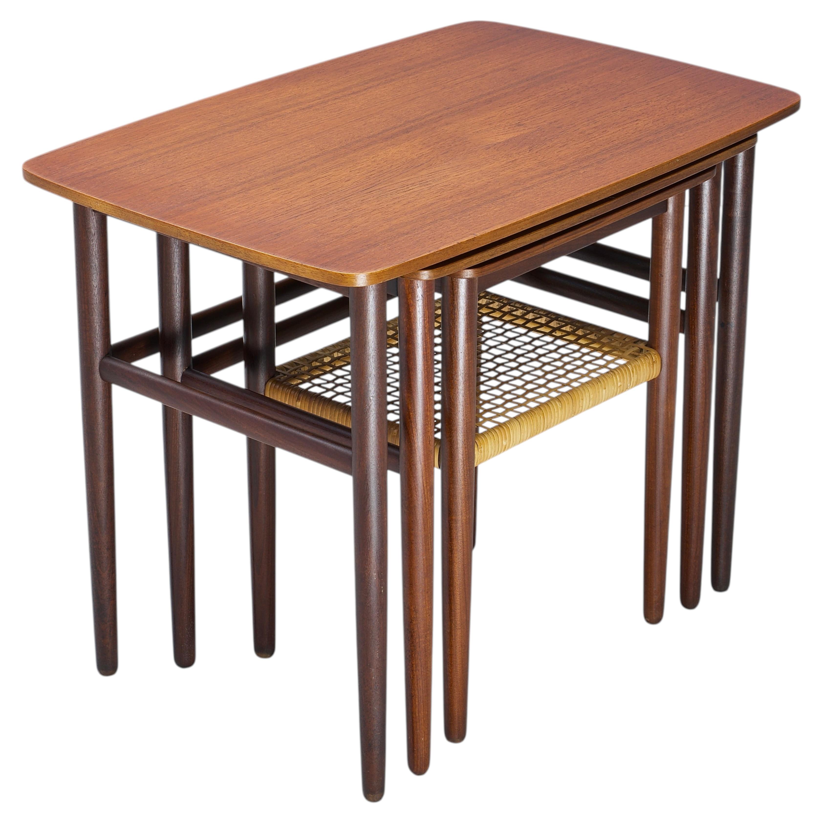 1960s Danish Teak Nesting Tables Set 3 Johannes Andersen Silkeborg