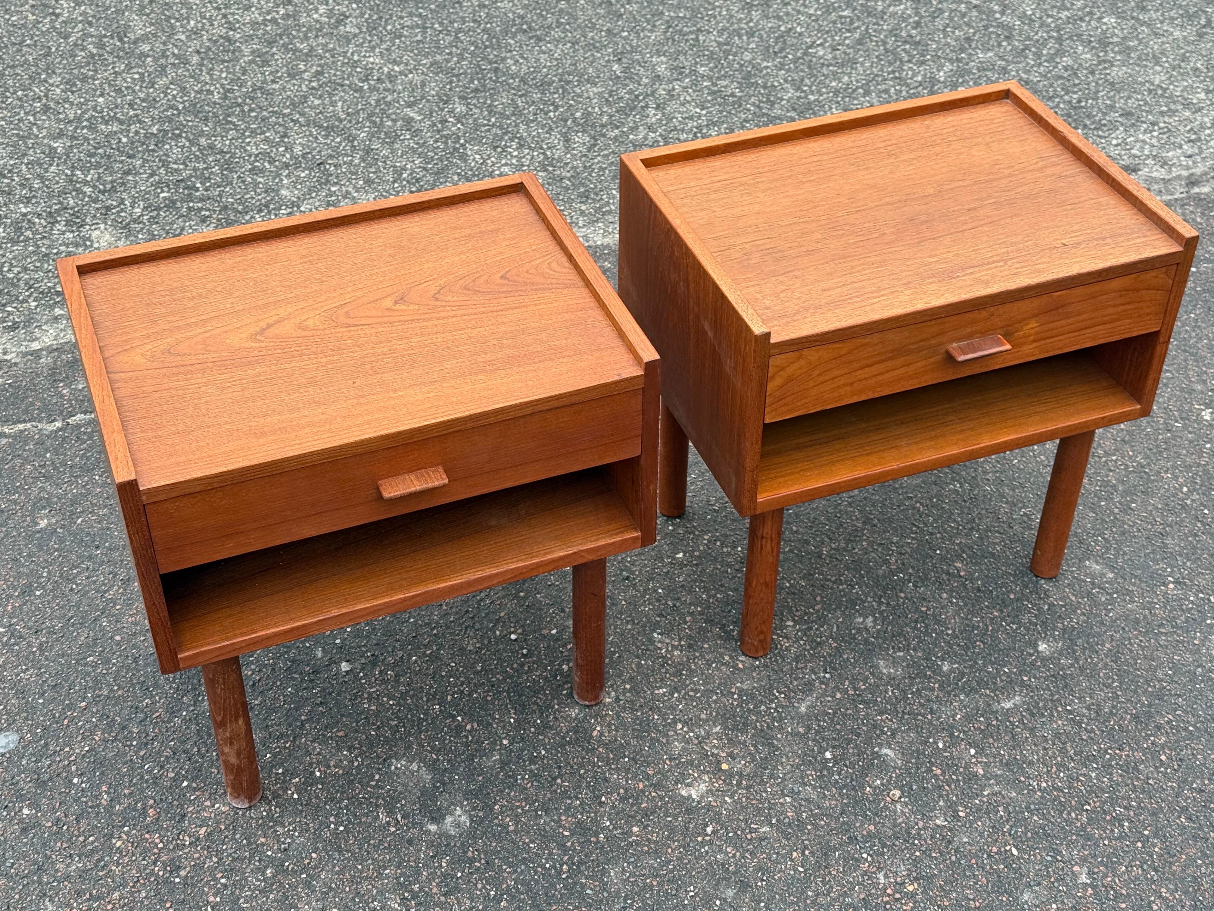 Tables de nuit danoises en teck des années 1960 par Hans Wegner pour Ry Møbler en vente 5