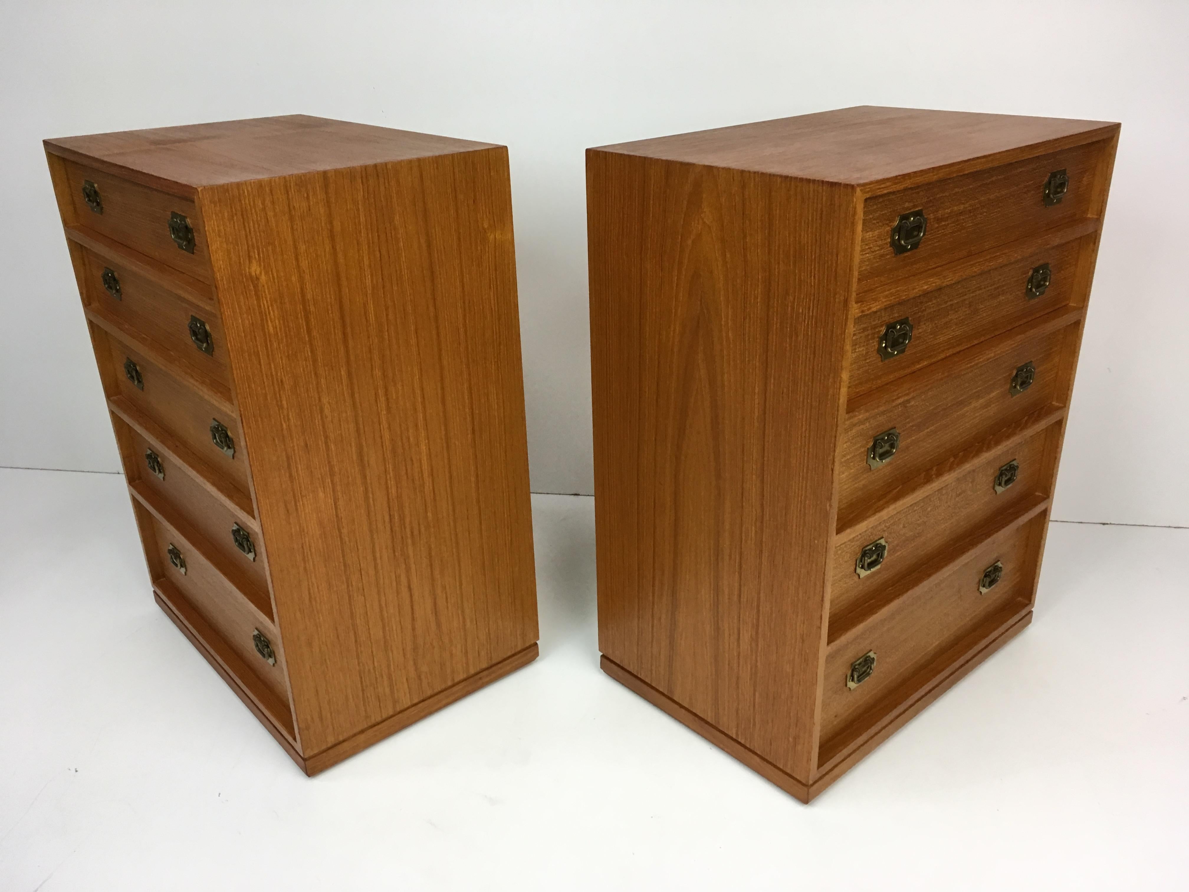 1960s Danish Teak Nightstands / Chests / Dressers by Henning Korch  For Sale 1