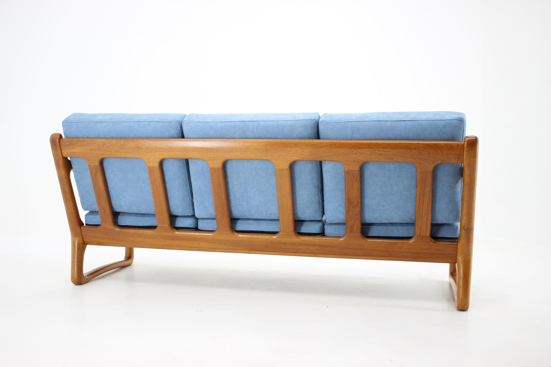 Mid-20th Century 1960s Danish Teak Organic 3-Seat Sofa