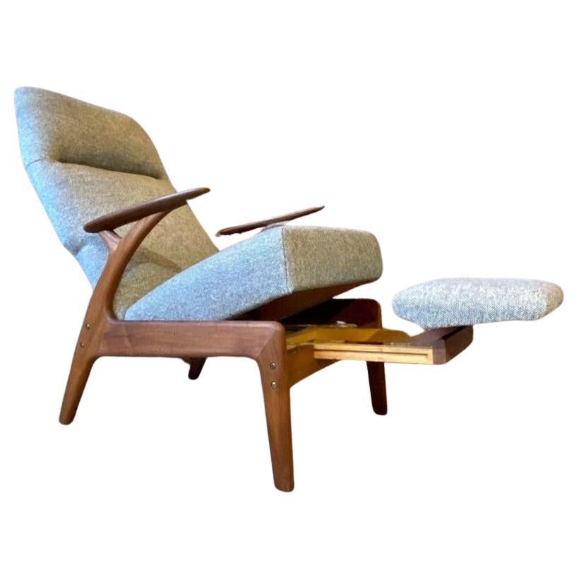 1960s Danish Teak Reclining Lounge Chair by Christian Sørensen