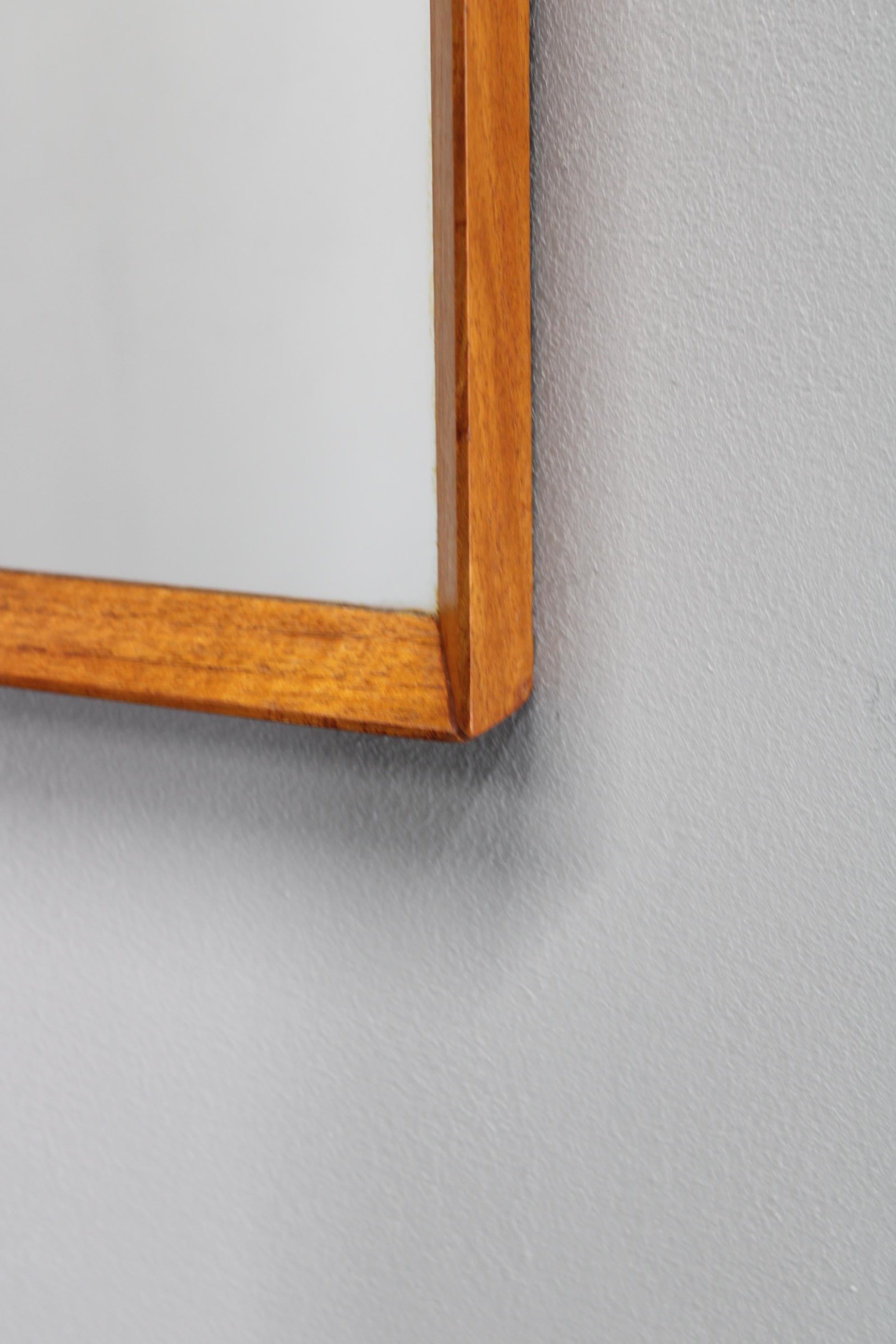 Mid-Century Modern 1960s Danish Teak Rectangular Mirror by J. Holmer-Hansen For Sale
