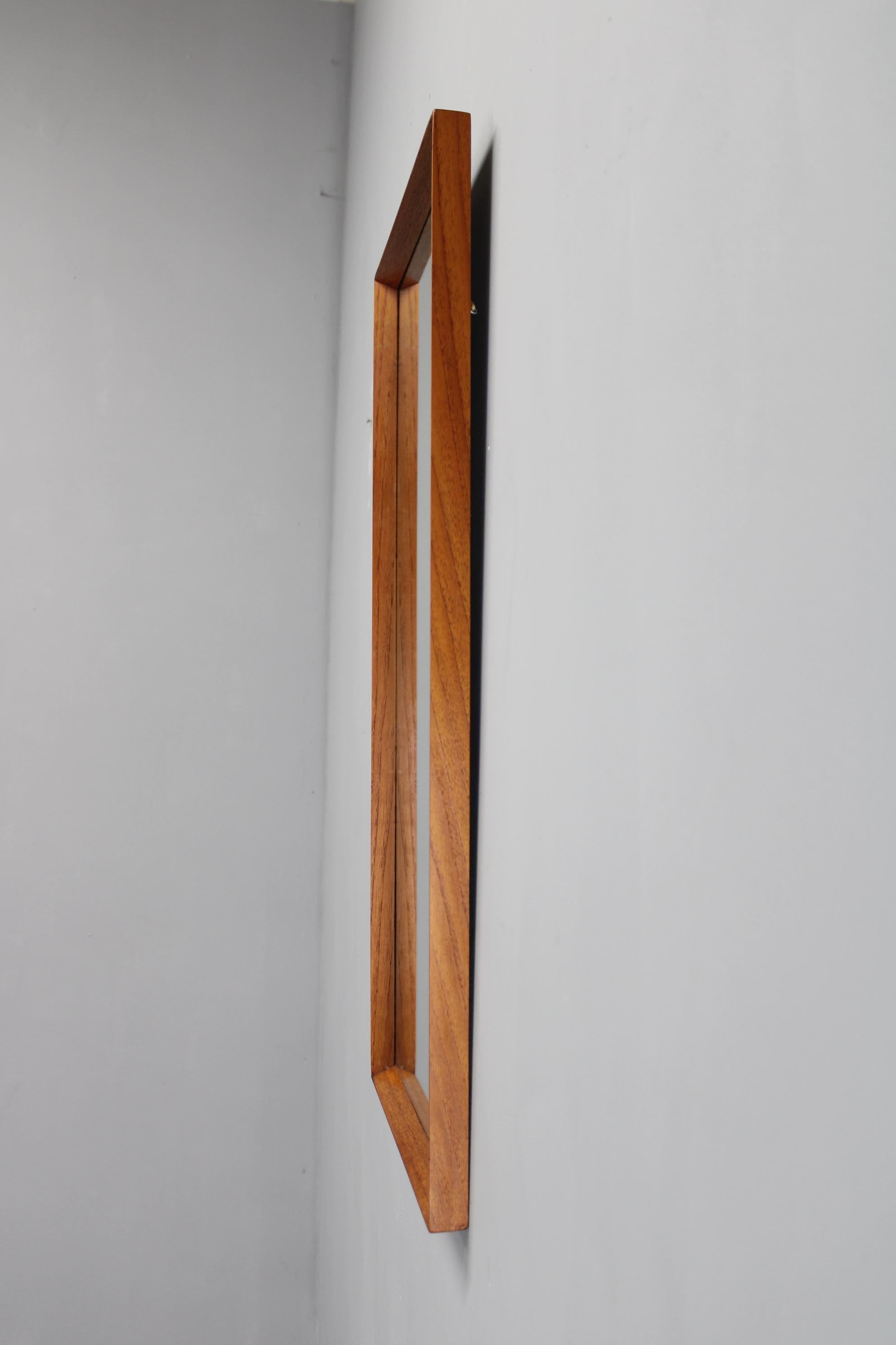 Mid-20th Century 1960s Danish Teak Rectangular Mirror by J. Holmer-Hansen For Sale