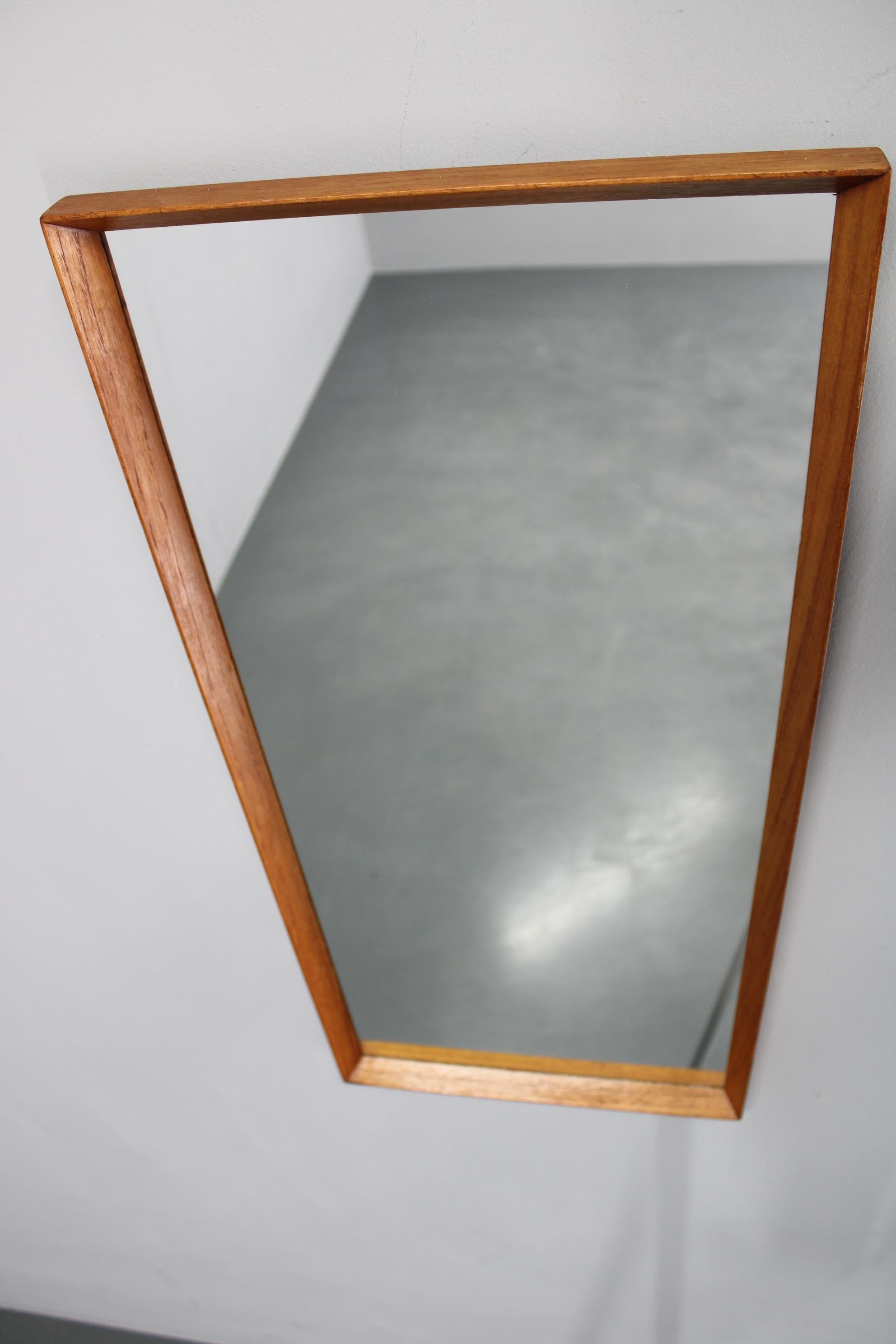 1960s Danish Teak Rectangular Mirror by J. Holmer-Hansen For Sale 1