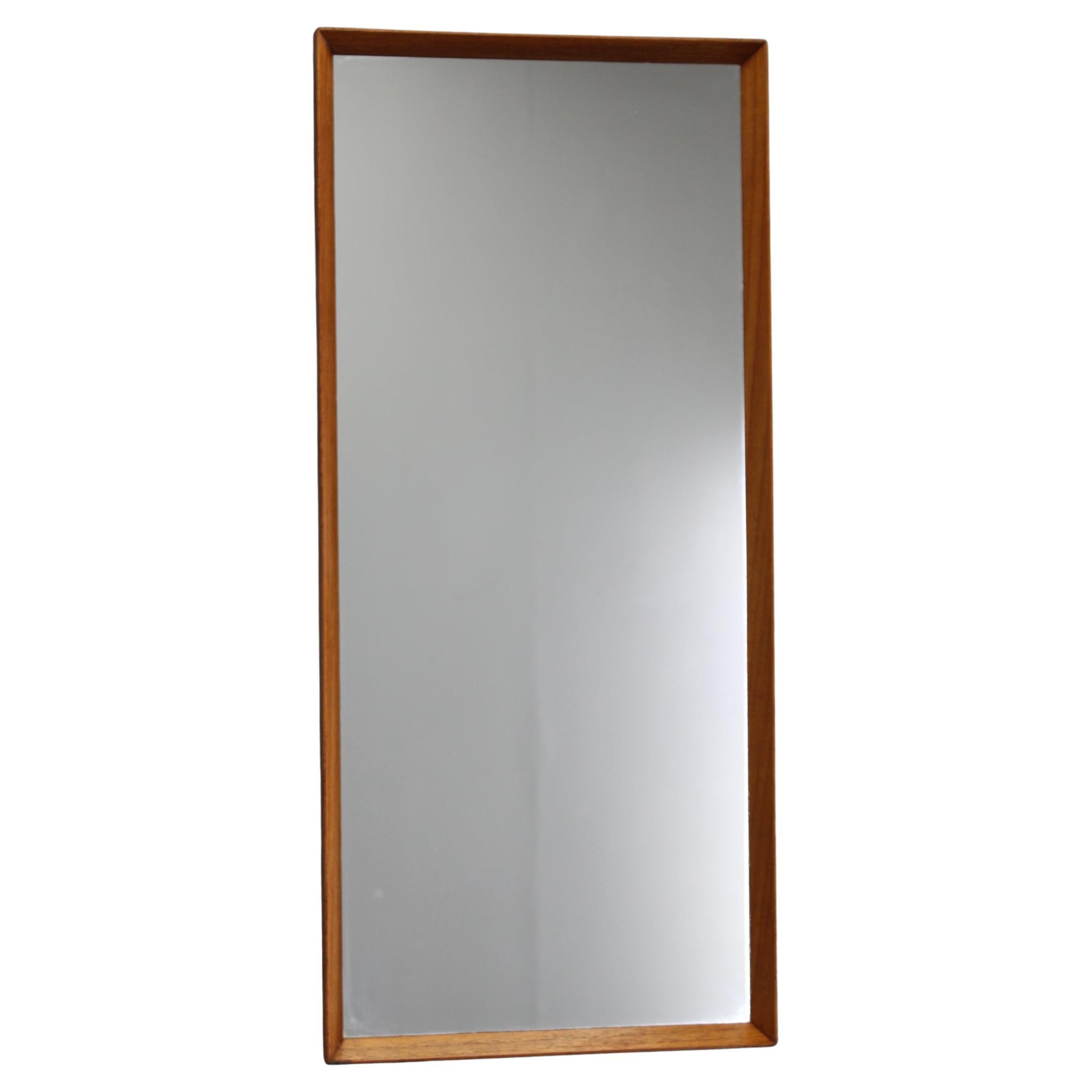 1960s Danish Teak Rectangular Mirror by J. Holmer-Hansen For Sale