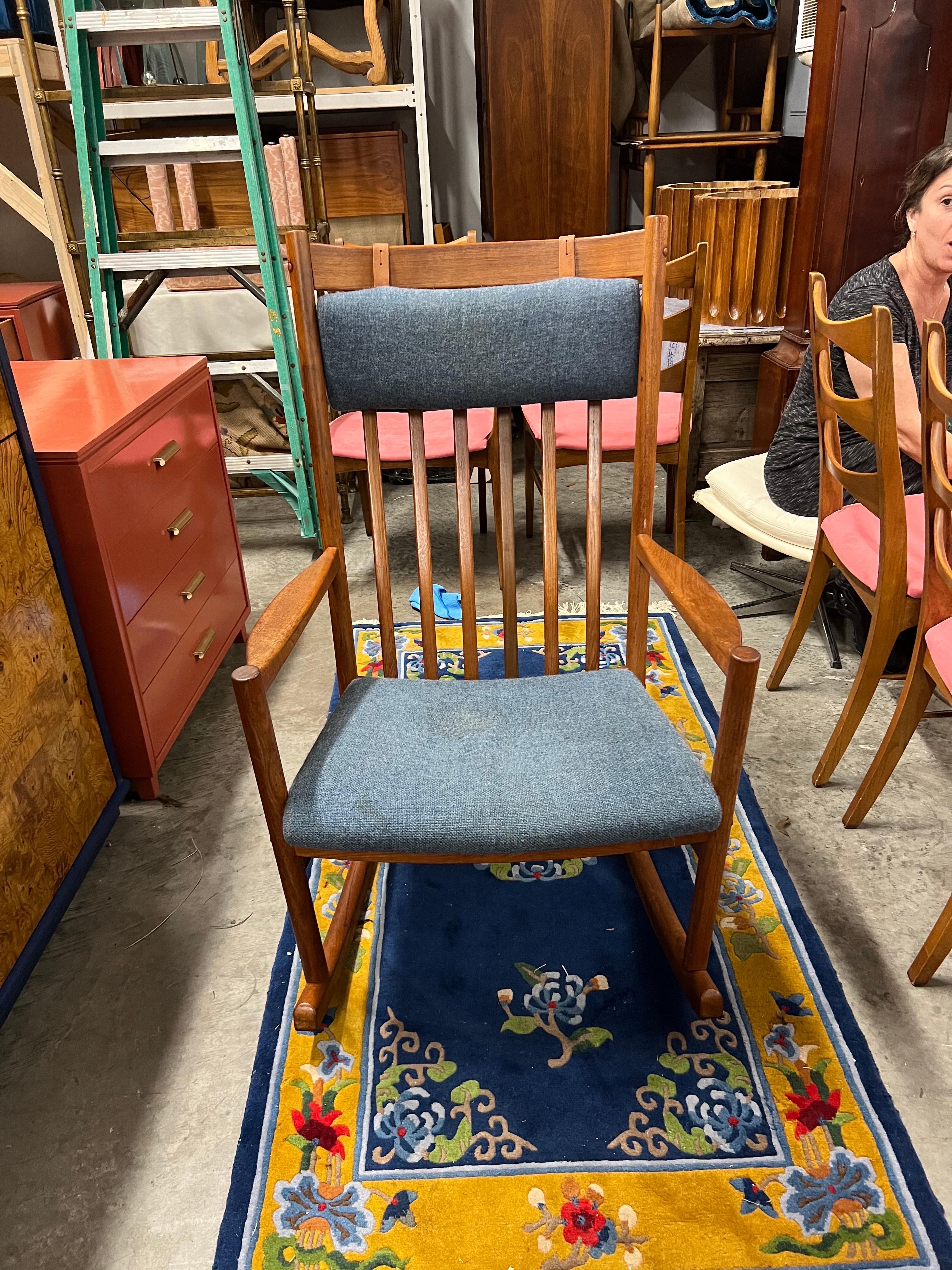 1960s Danish Teak Rocking Chair Hans Wegner for Tarm Stole 4