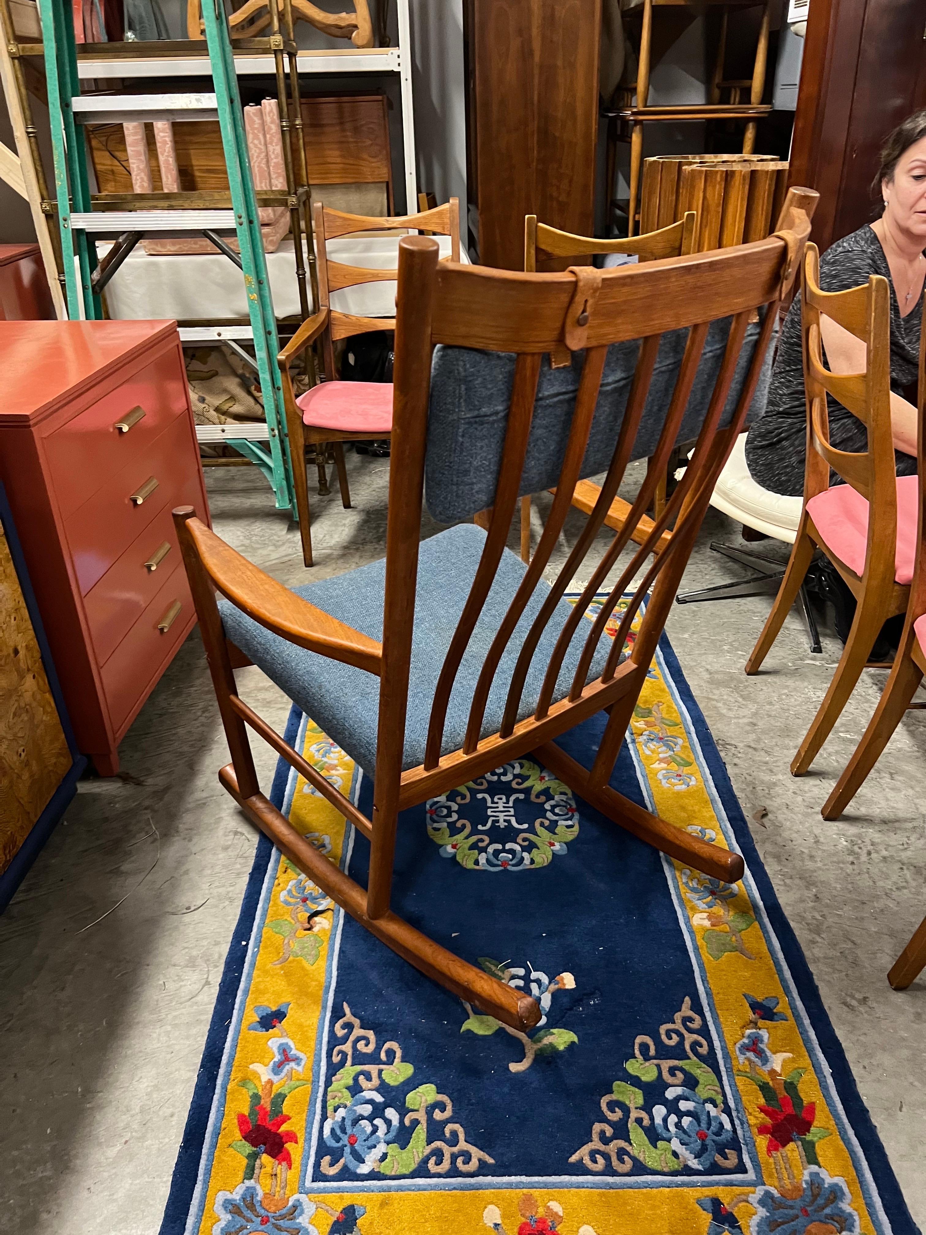 1960s Danish Teak Rocking Chair Hans Wegner for Tarm Stole 7