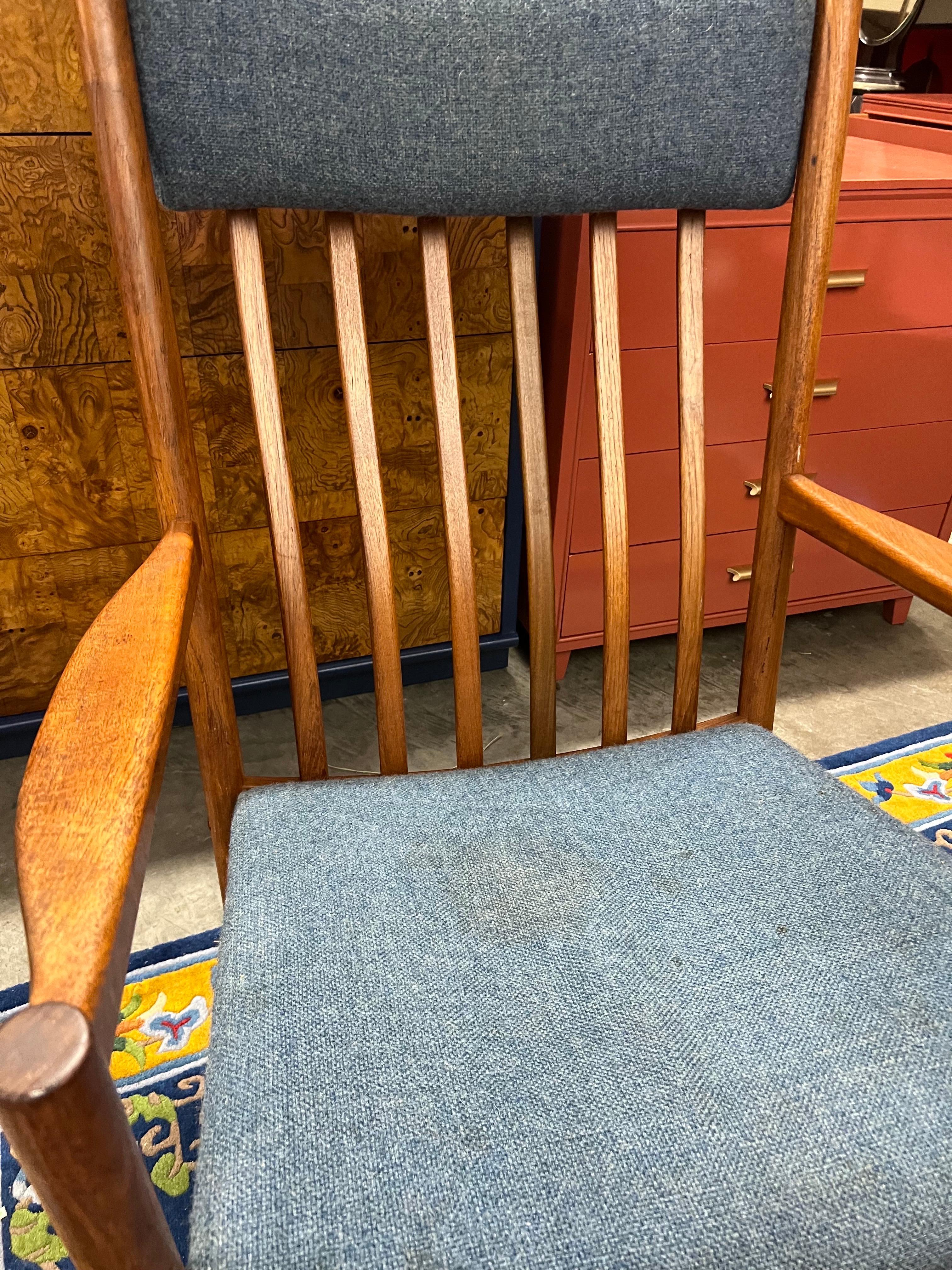 Mid-20th Century 1960s Danish Teak Rocking Chair Hans Wegner for Tarm Stole