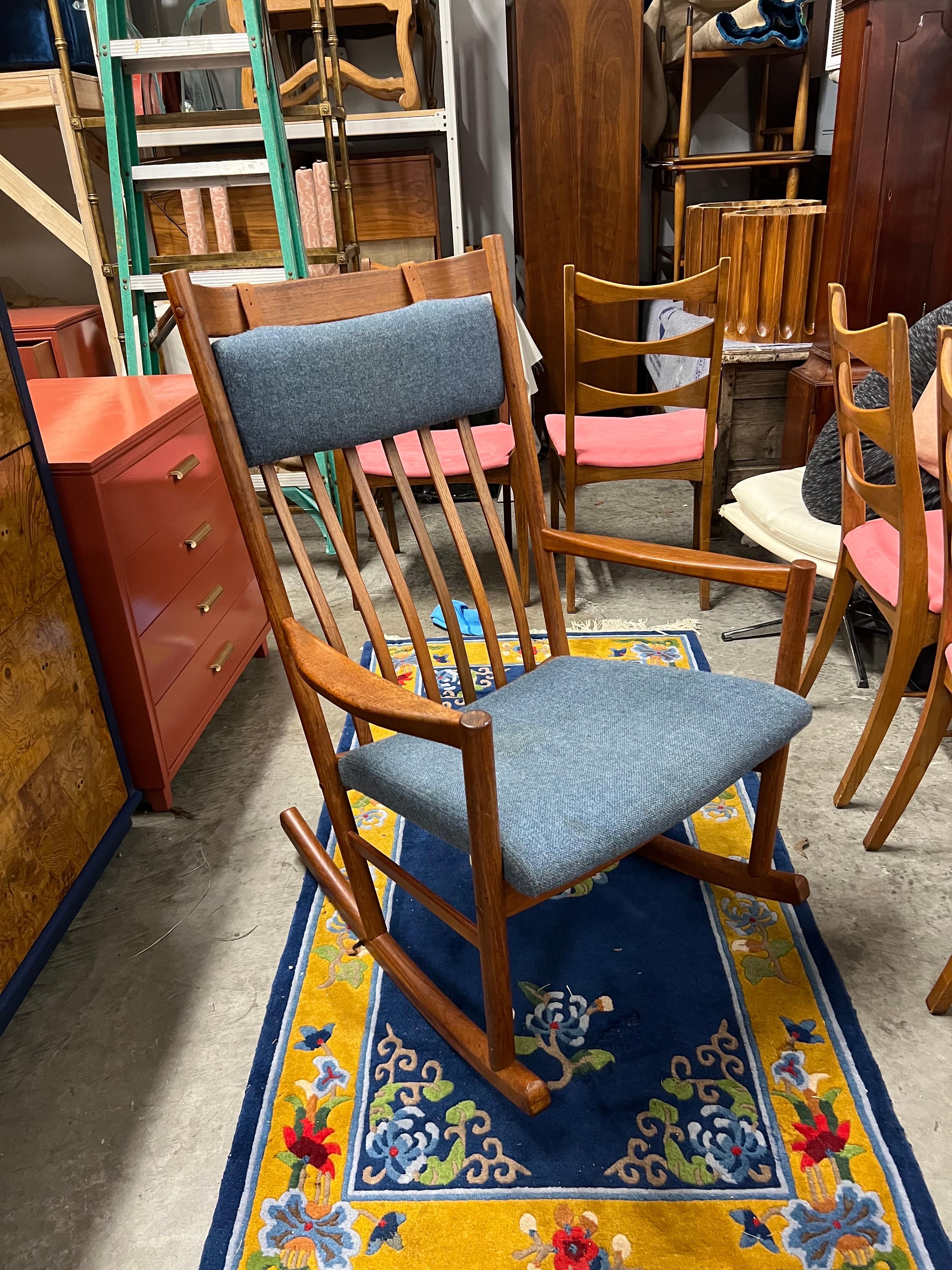 1960s Danish Teak Rocking Chair Hans Wegner for Tarm Stole 3