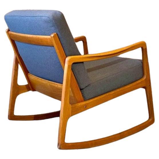 1960s Danish Teak Rocking Lounge Chair by Ole Wanscher