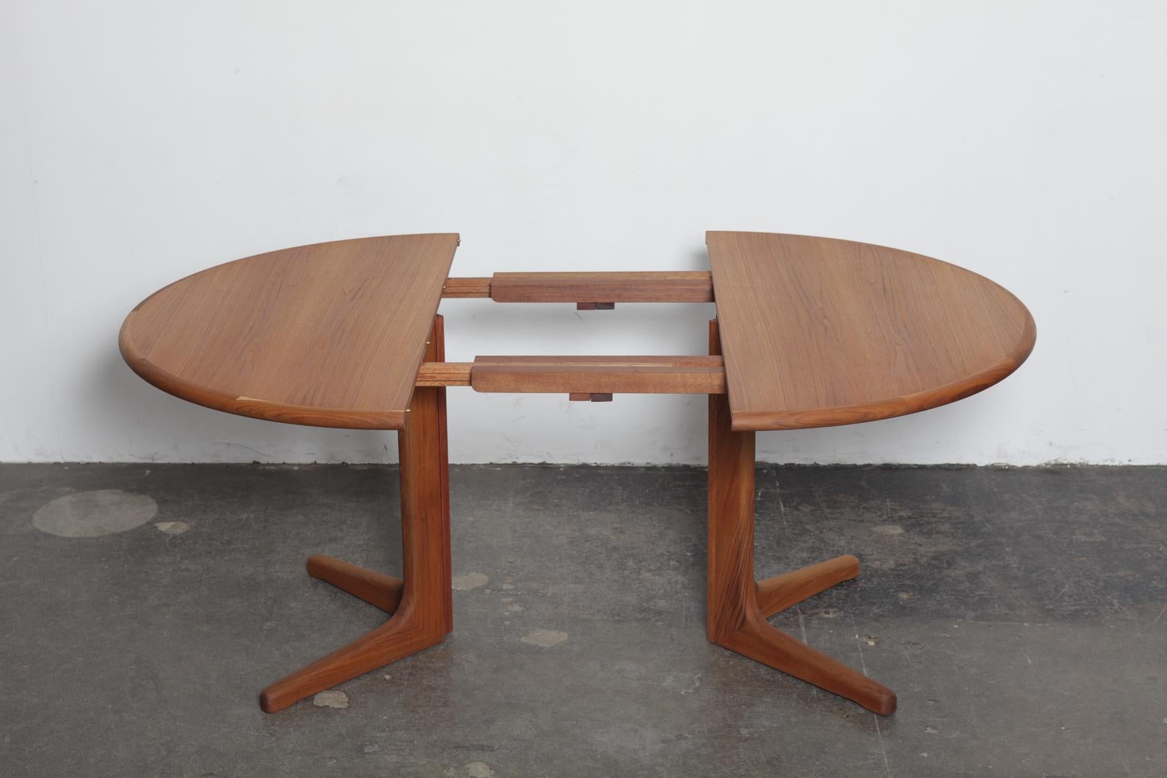 Oiled 1960s Danish Teak Round Pedestal Dining Table