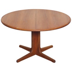 1960s Danish Teak Round Pedestal Dining Table