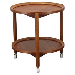 1960s Danish Teak Round Trolley by SiKa Mobler