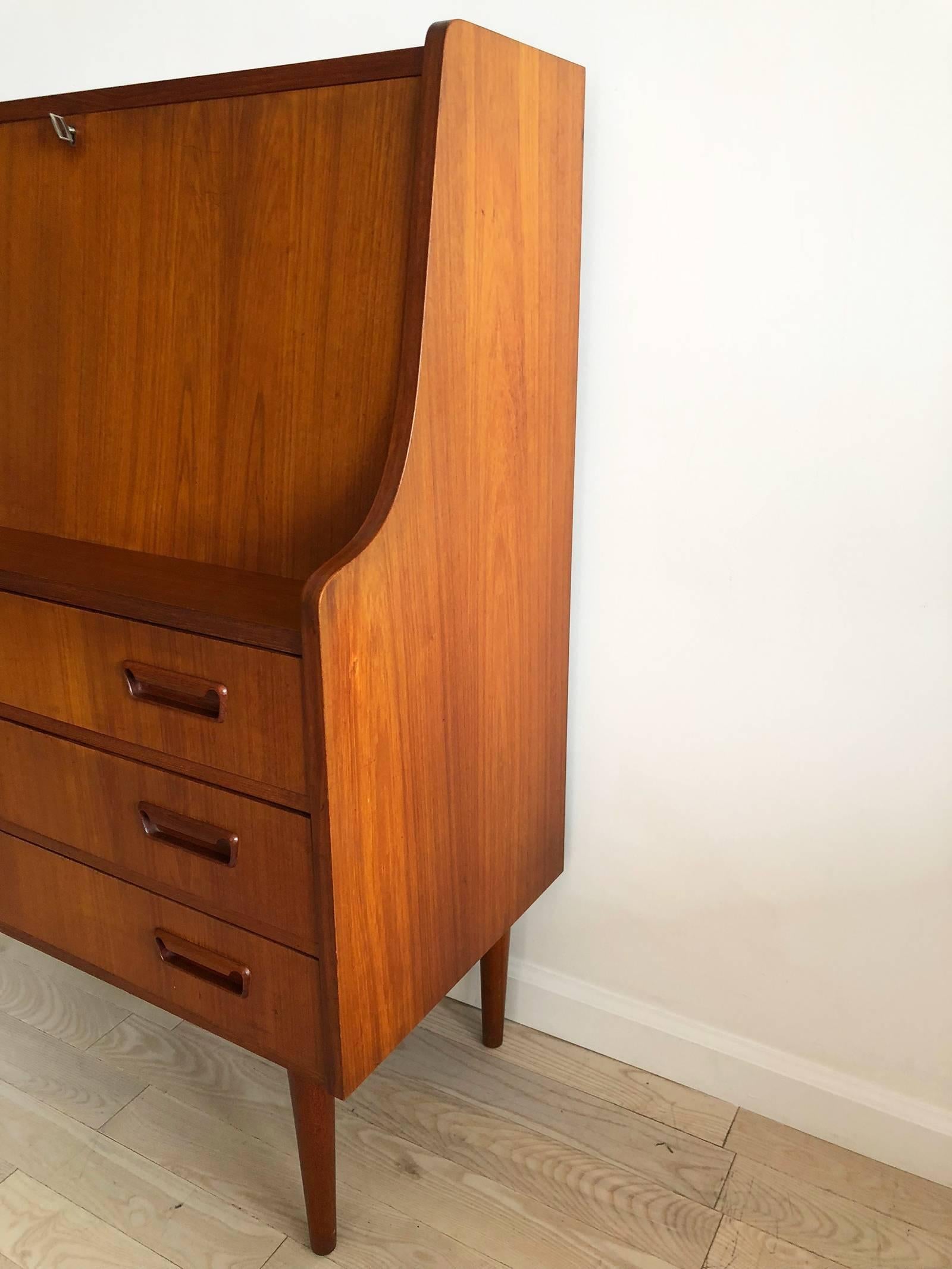 Mid-Century Modern 1960s Danish Teak Secretary Desk by Arne Vodder/Sibast for Maurice Villency