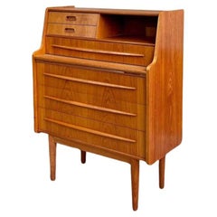 1960's Danish Teak Secretary Desk Vanity