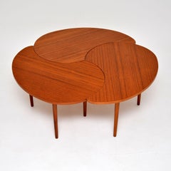 1960's Danish Teak Segmented Coffee Table / Trio of Side Tables