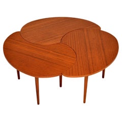 1960's Danish Teak Segmented Coffee Table / Trio of Side Tables