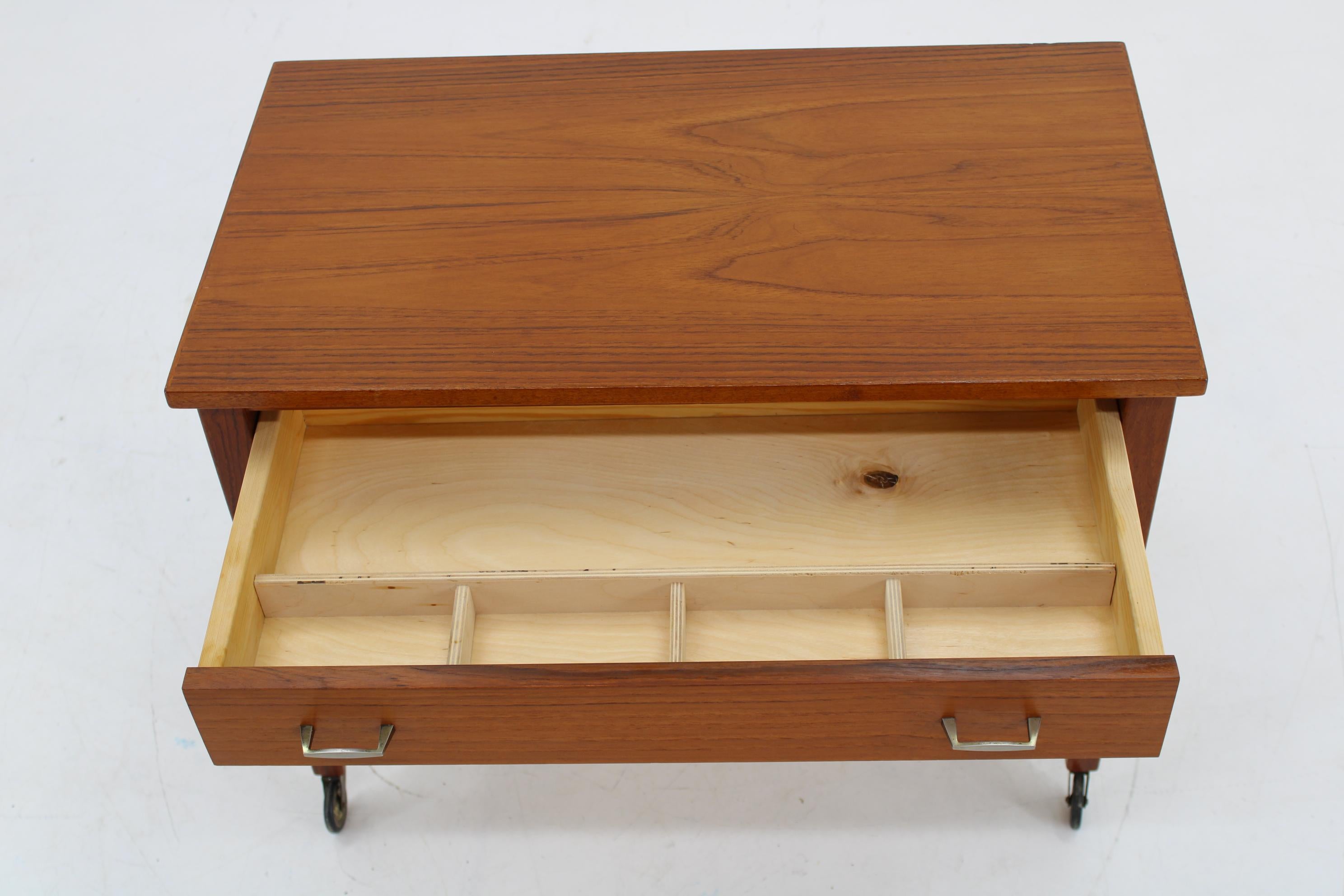 1960s Danish Teak Sewing Table with Drawers For Sale 6