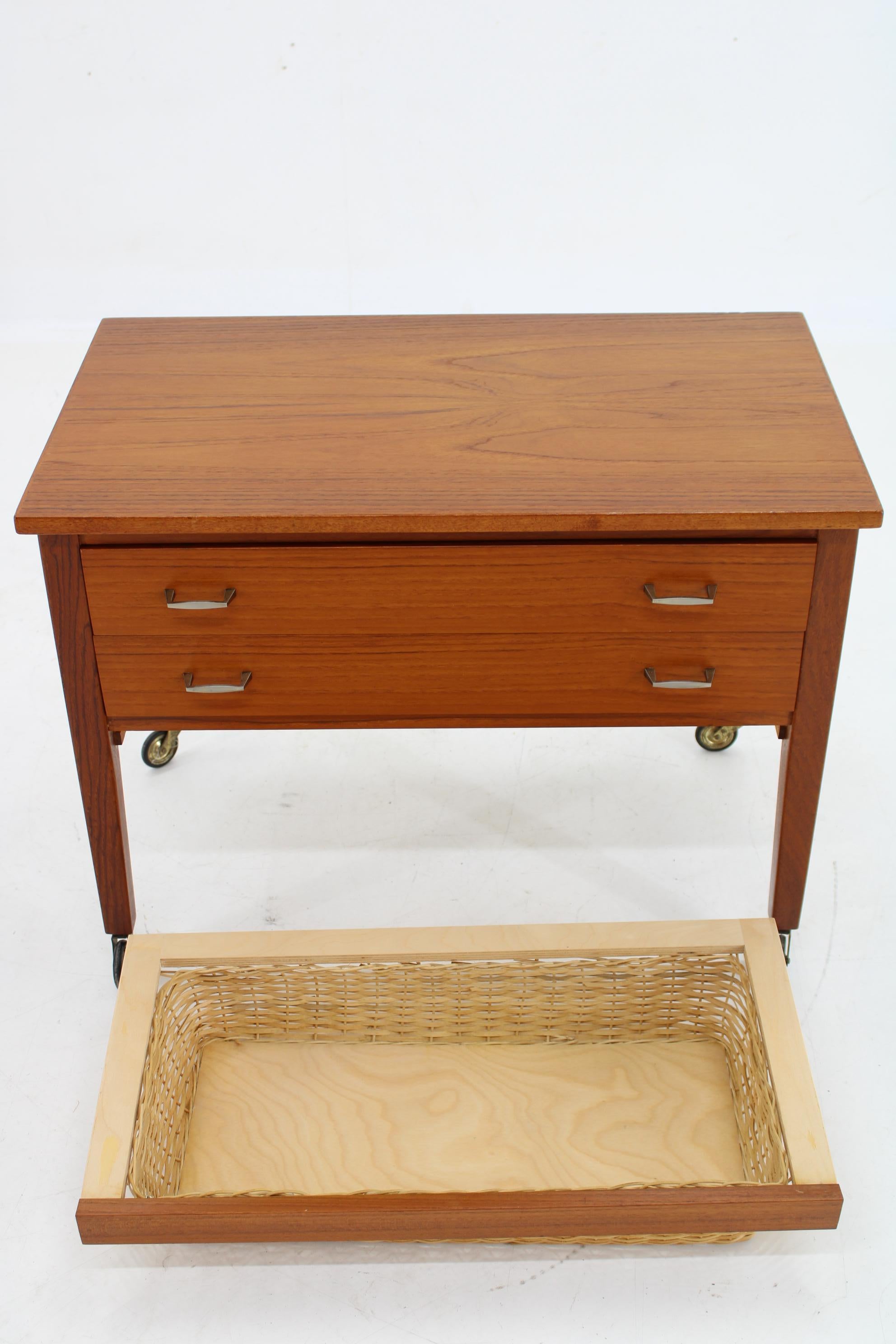1960s Danish Teak Sewing Table with Drawers For Sale 3