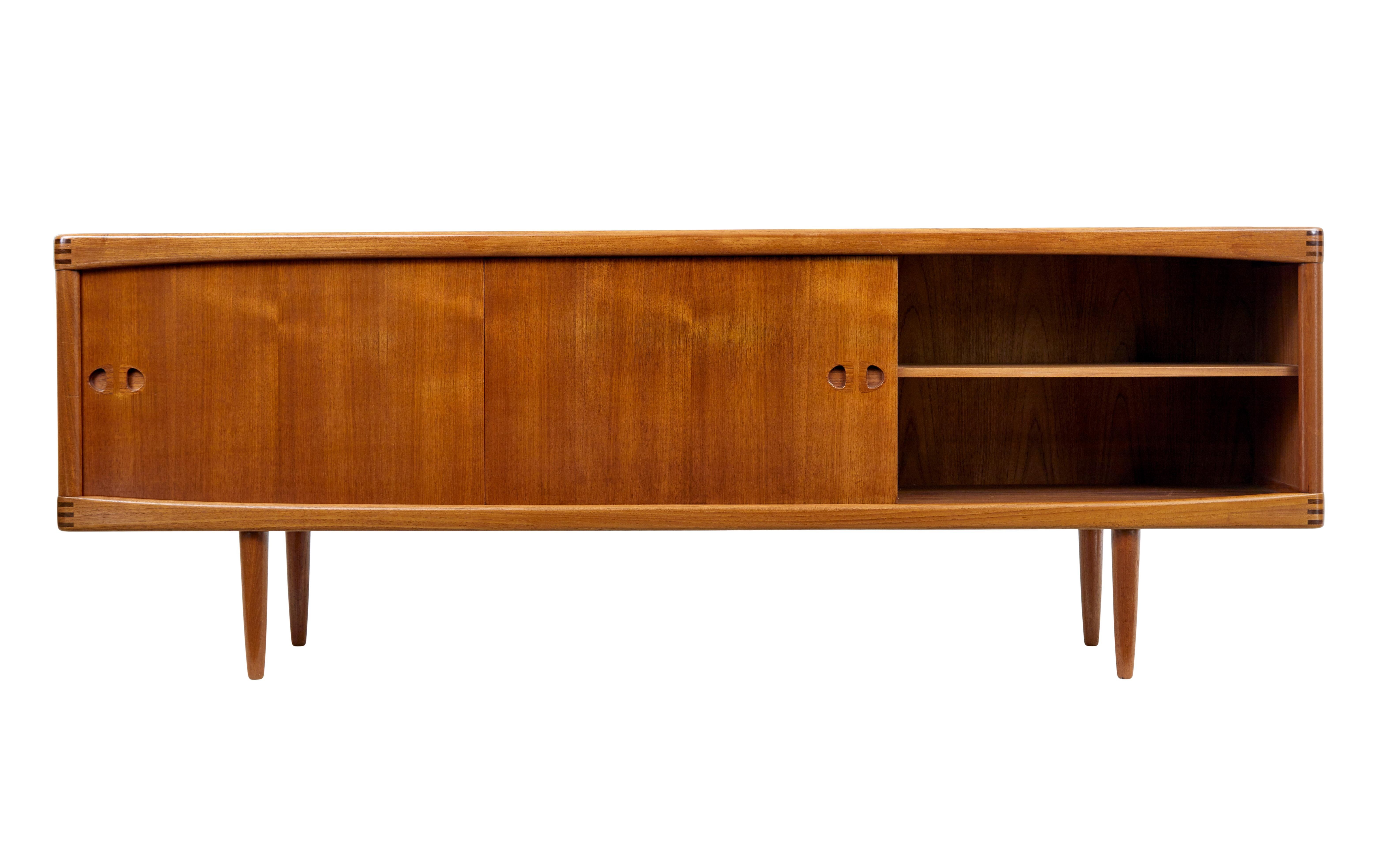 Hand-Carved 1960’s Danish teak sideboard by H.W.Klein for Bramin For Sale