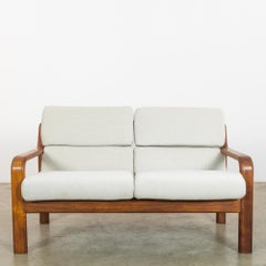 1960s Danish Teak Sofa with Upholstered Seat and Back