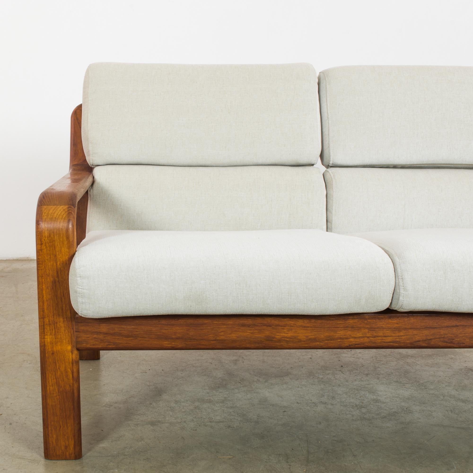 20th Century 1960s Danish Teak Sofa with Upholstered Seat and Back