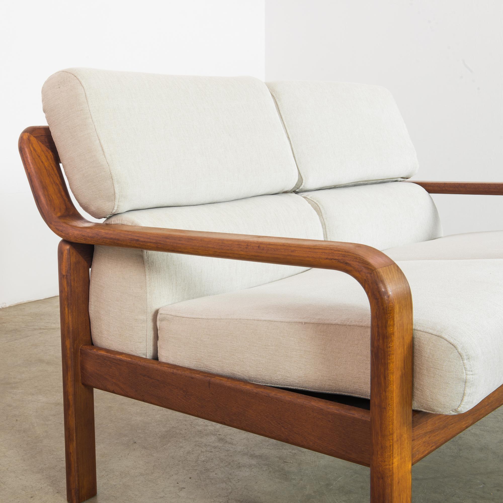 Upholstery 1960s Danish Teak Sofa with Upholstered Seat and Back
