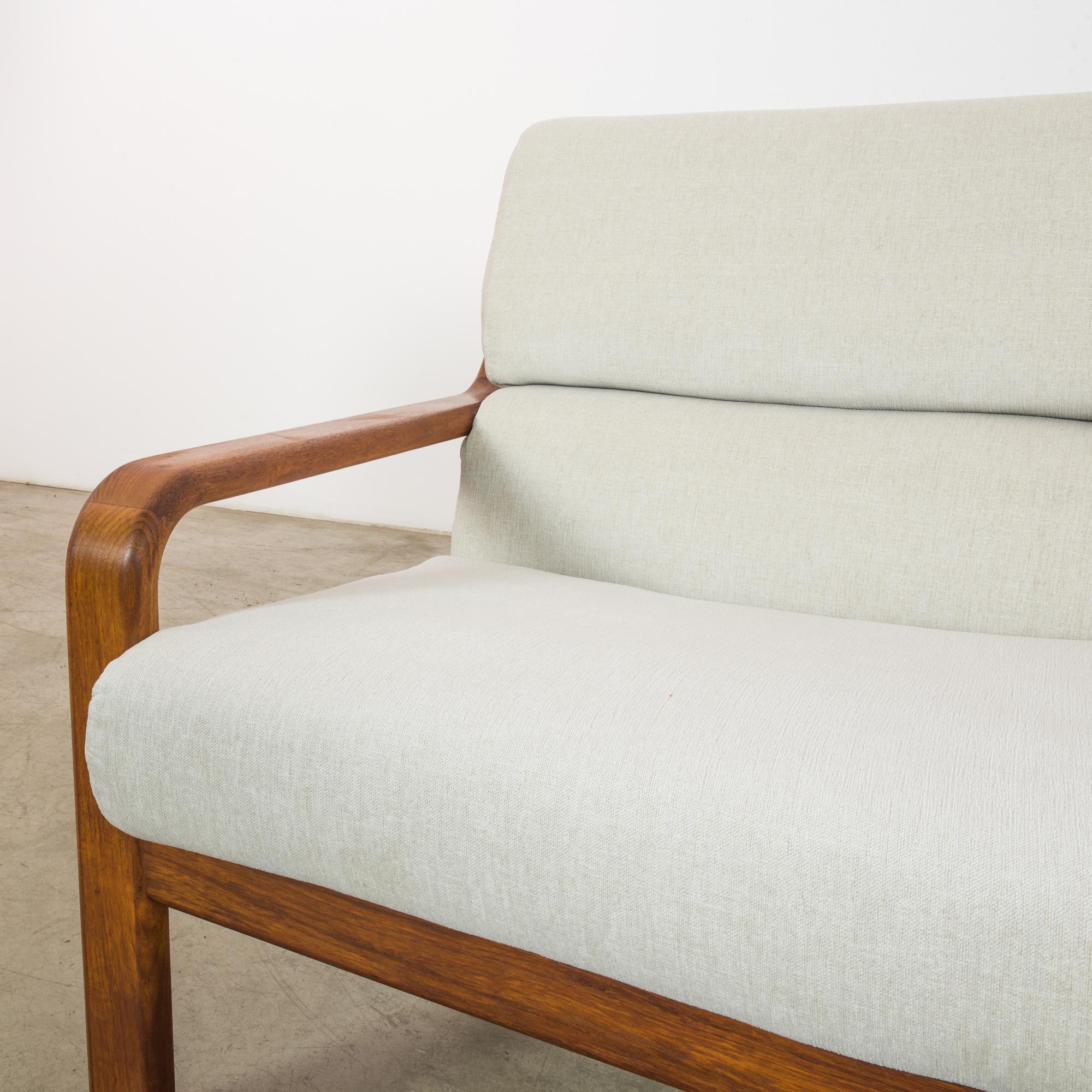 1960s Danish Teak Sofa with Upholstered Seat and Back 2