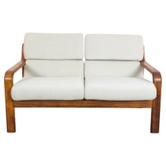 1960s Danish Teak Sofa with Upholstered Seat and Back