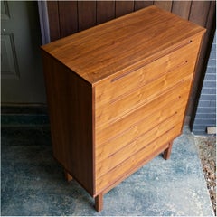 buffet haut en teck danois des années 1960 Minimaliste Cabinmodern de Nils Jonsson