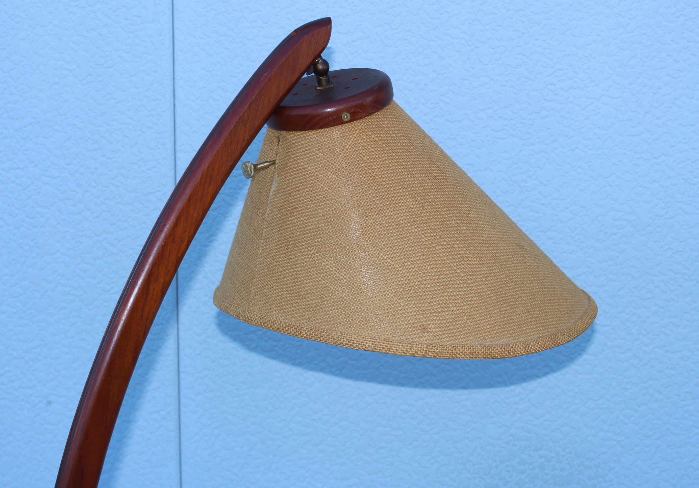 1960's Danish Teak Tripod Floor Lamp 9