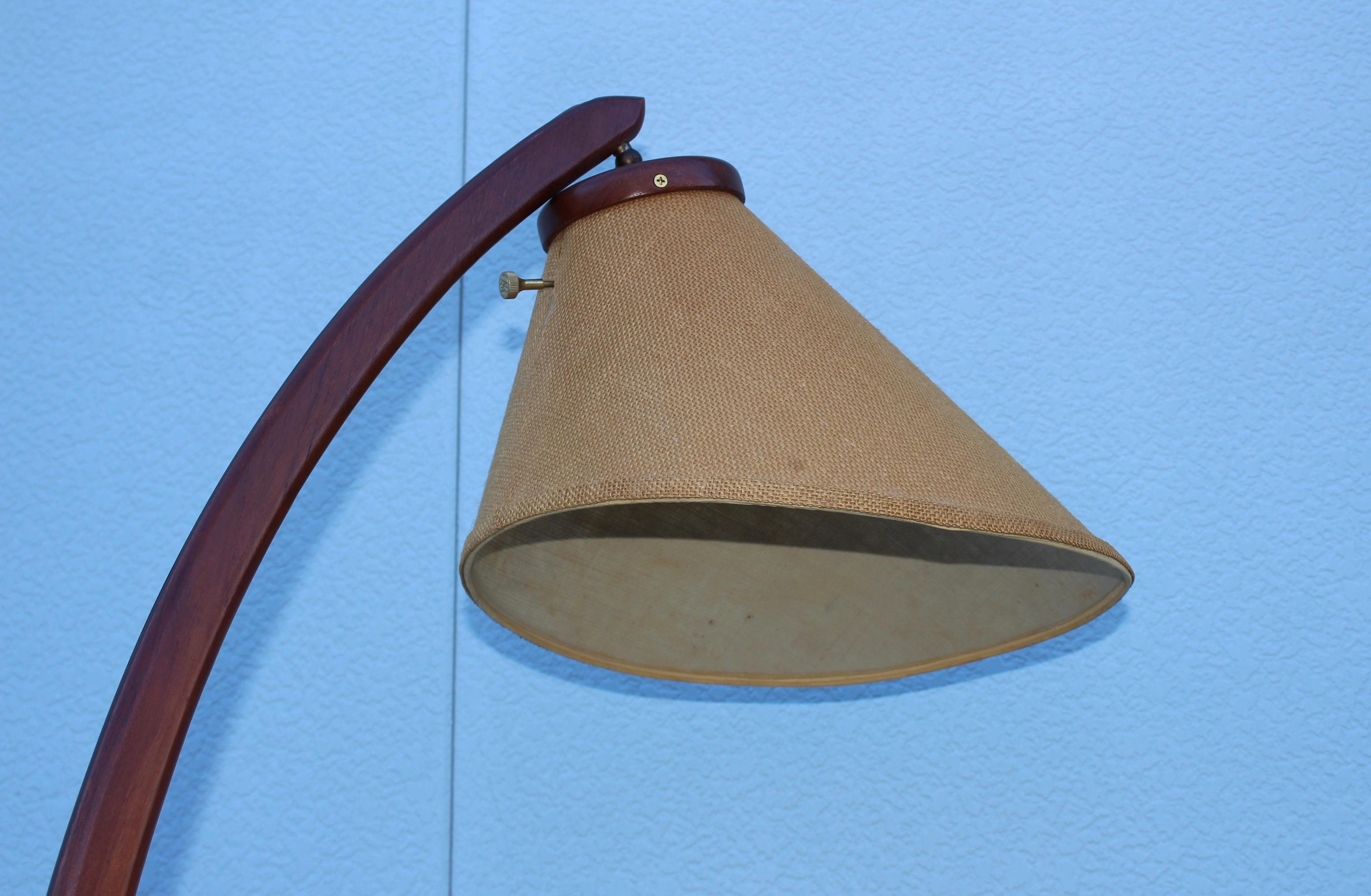 1960's Danish Teak Tripod Floor Lamp 10