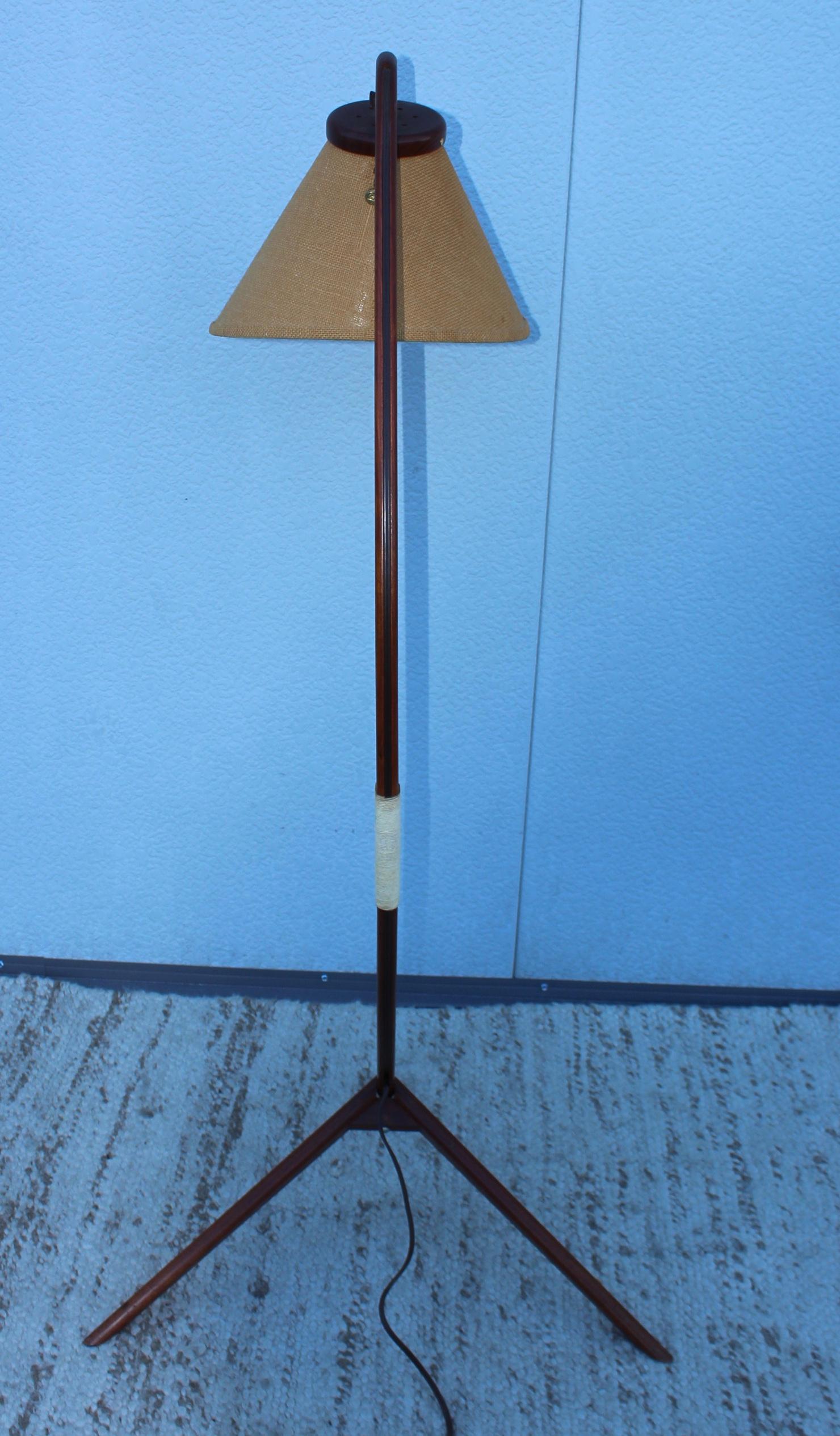 1960's Danish Teak Tripod Floor Lamp 14