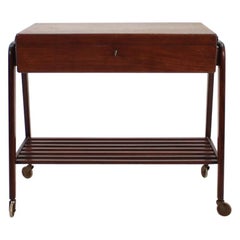 Bureau à roulettes en teck danois des années 1960