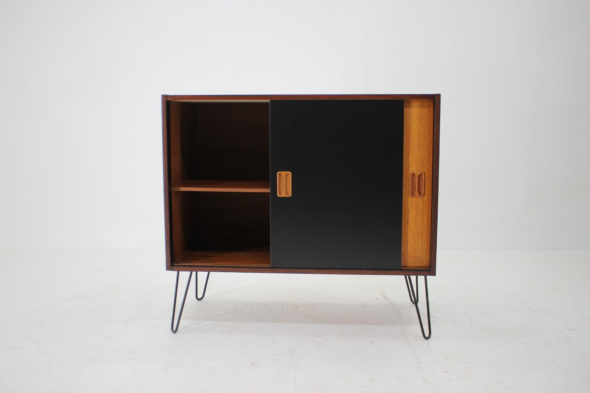 Iron 1960s Danish Teak Upcycled Cabinet For Sale