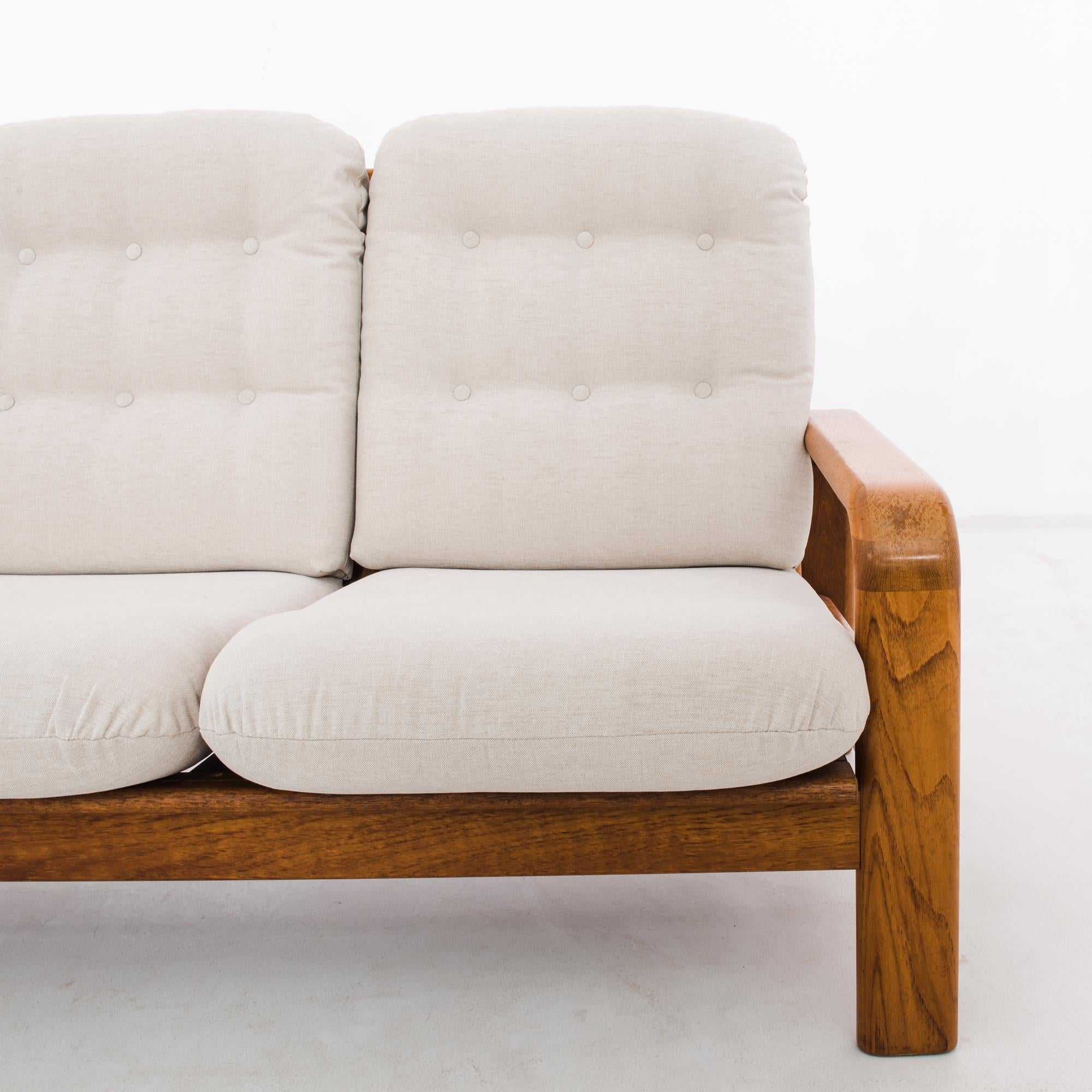 Fabric 1960s Danish Teak Upholstered Sofa
