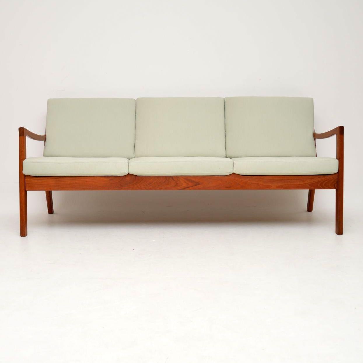 Mid-Century Modern 1960s Danish Teak Vintage 3-Seat Sofa by Ole Wanscher