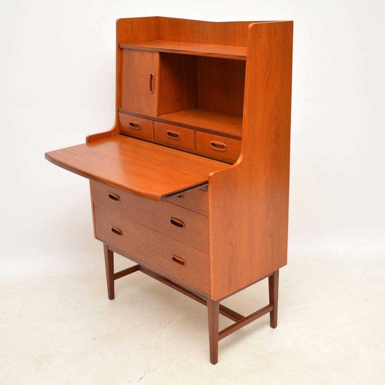 teak writing bureau