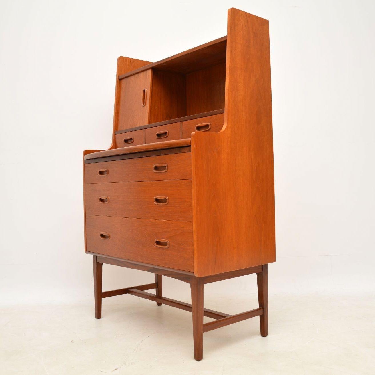 1960s Danish Teak Vintage Writing Bureau In Good Condition In London, GB