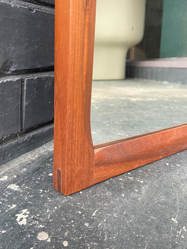 1960s Danish Teak Wall Mirror Aksel Kjersgaard Odder Denmark Vintage