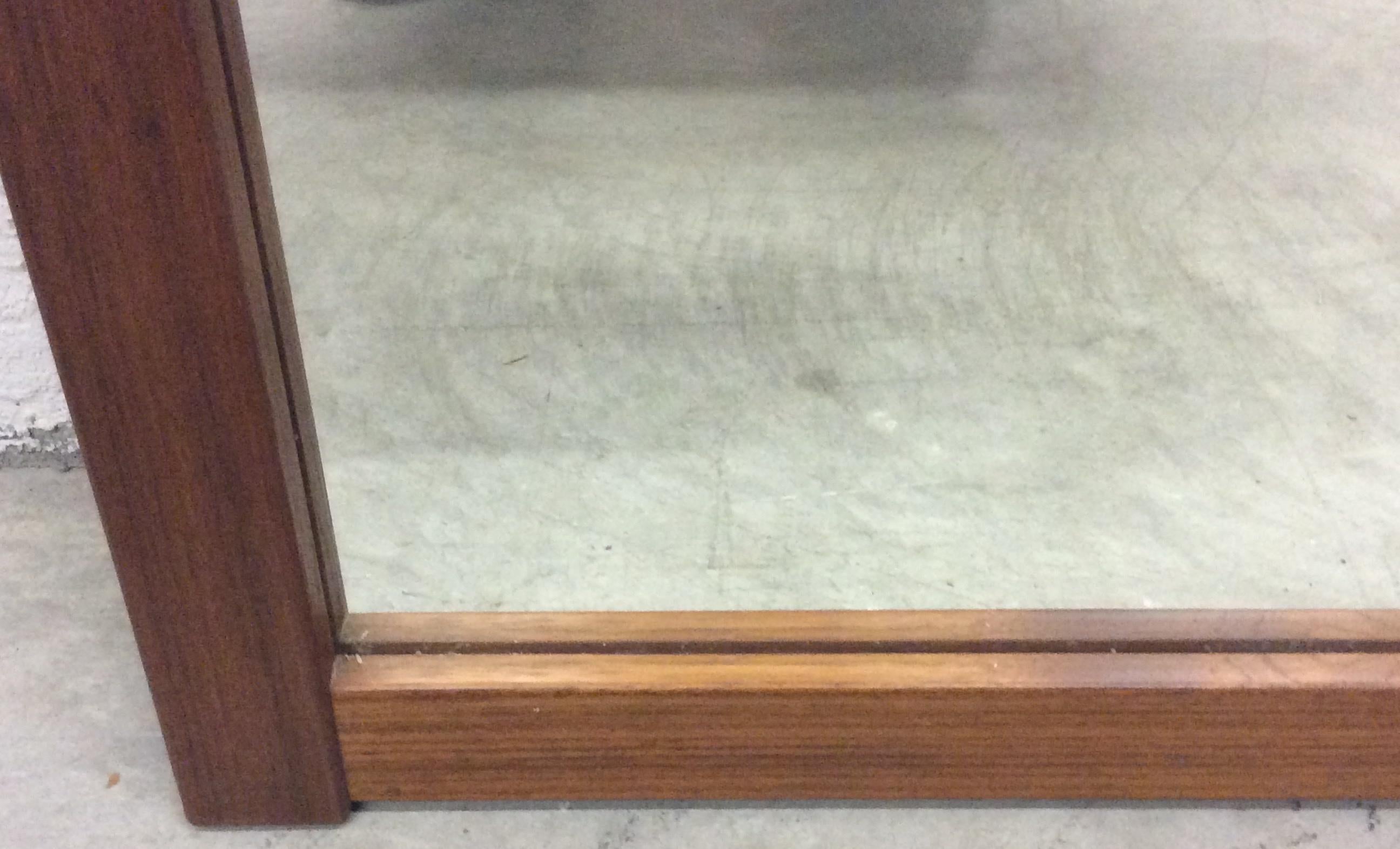 1960s Danish Teak Wall Mirror In Good Condition For Sale In Amherst, NH