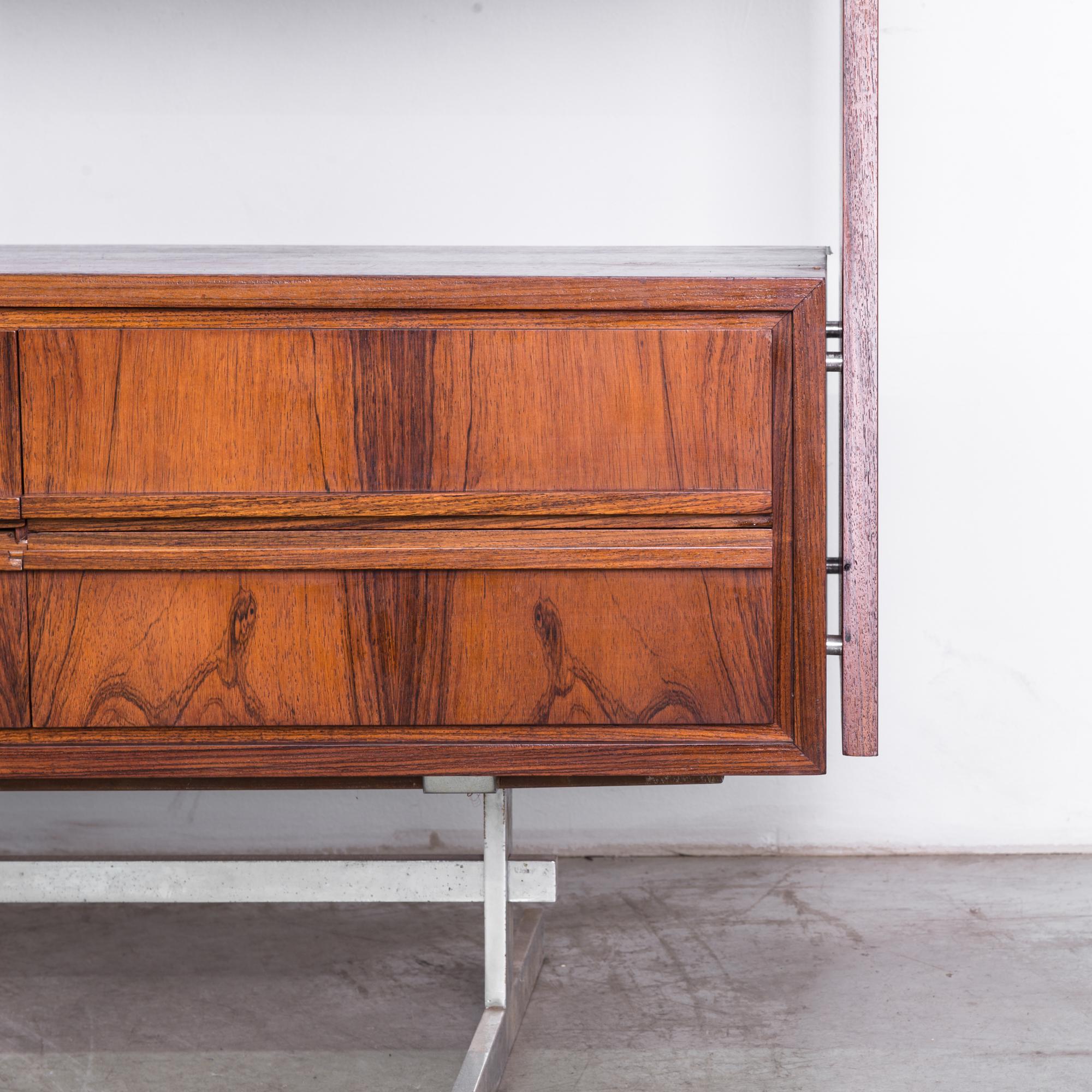 Brass 1960s Danish Teak Wall Unit