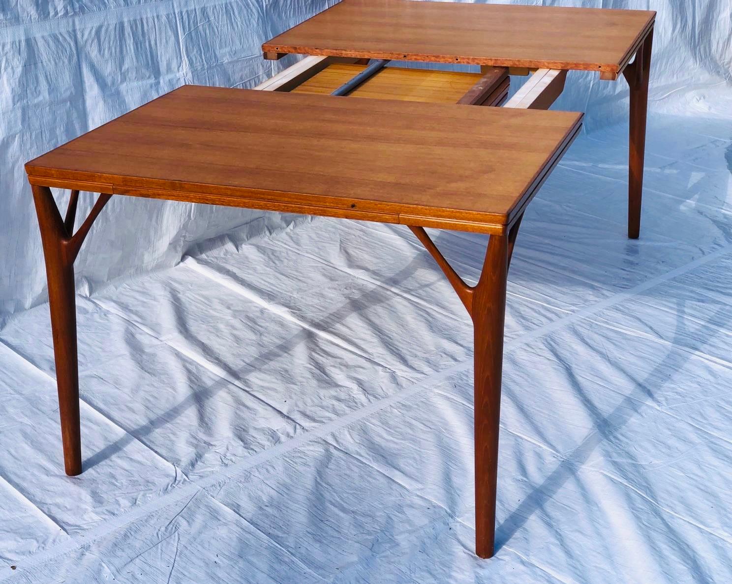 1960s Danish Teak Willy Sigh 'Tree Leg' Dining Table Model 180 by H Sigh & Søn 4