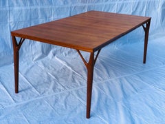 1960s Danish Teak Willy Sigh 'Tree Leg' Dining Table Model 180 by H Sigh & Søn