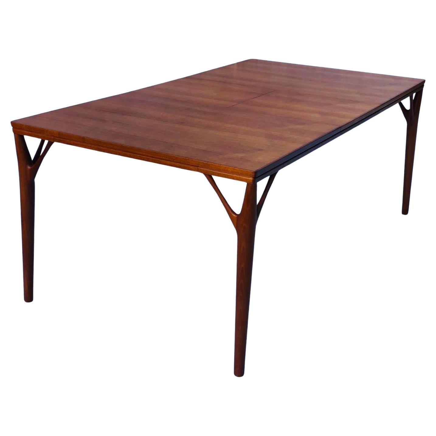 1960s Danish Teak Willy Sigh 'Tree Leg' Dining Table Model 180 by H Sigh & Søn 
