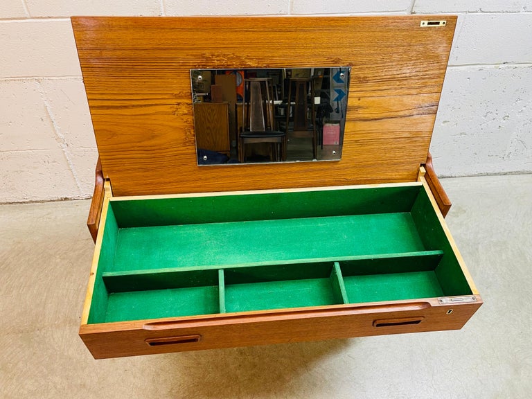 1960s Danish Teak Wood Vanity For Sale at 1stDibs