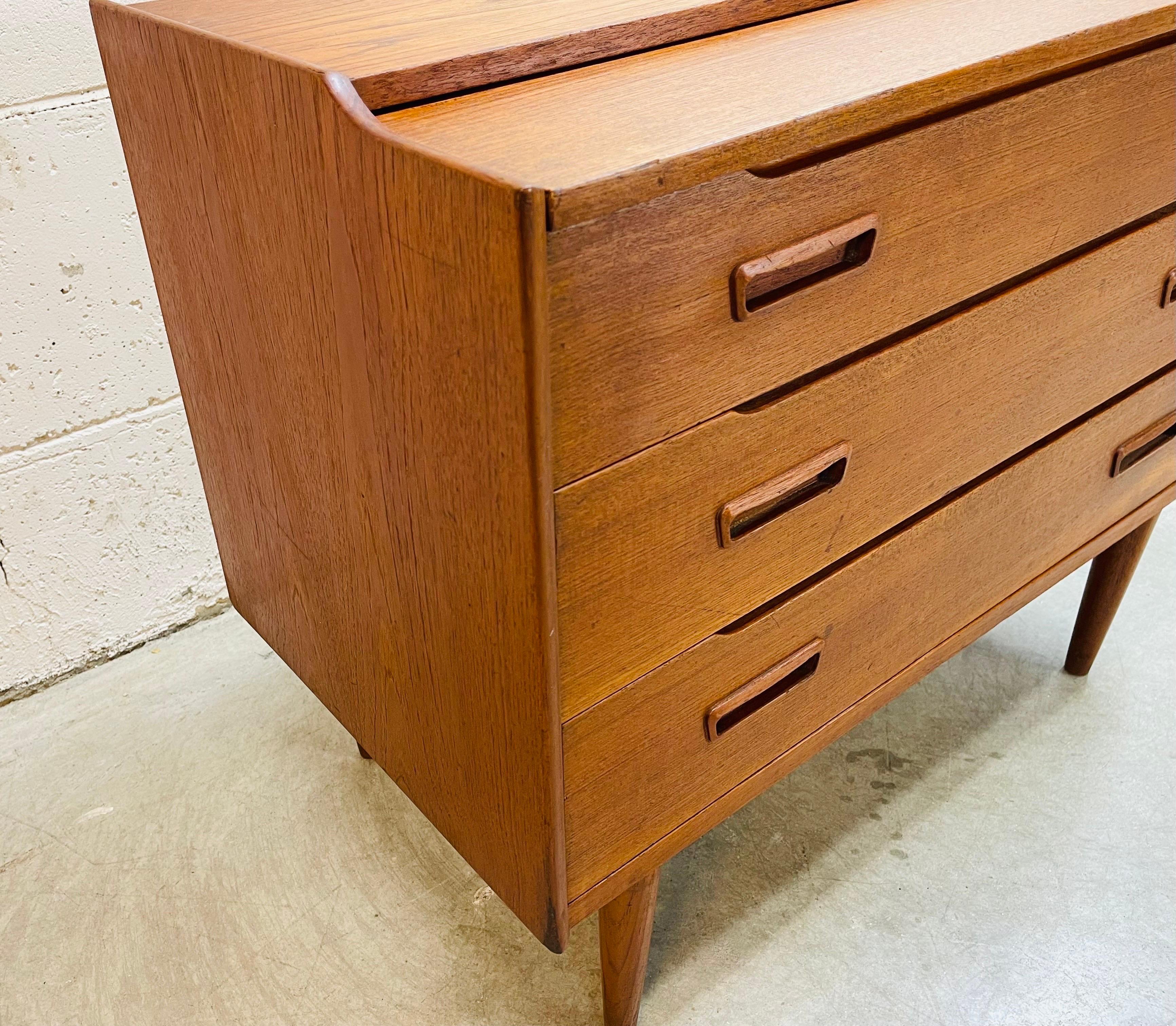 1960s Danish Teak Wood Vanity Cabinet For Sale 1