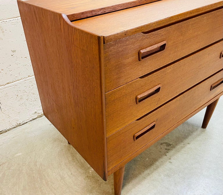 1960s Danish Teak Wood Vanity For Sale at 1stDibs