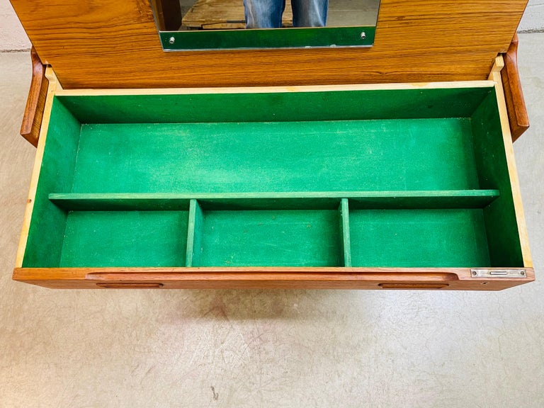 1960s Danish Teak Wood Vanity For Sale at 1stDibs